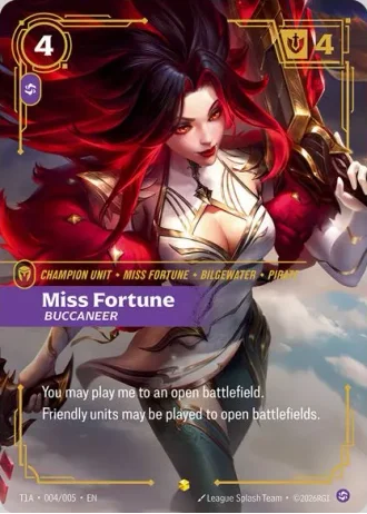 Miss Fortune, Buccaneer (T1 Worlds Champion Player Bundle) T1A 004/005 — T1 2025 Worlds Champion