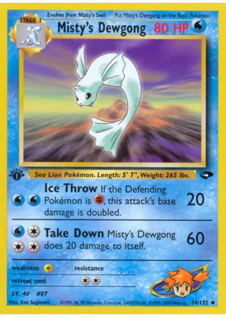 Misty's Dewgong (1st Edition) #54/132 — Gym Challenge (1st Edition)