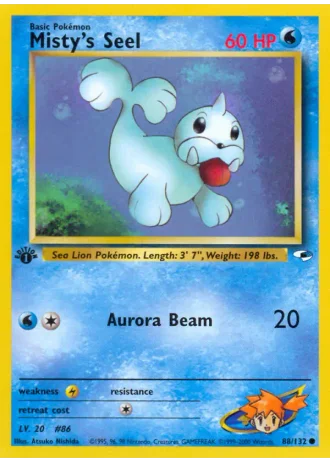 Misty's Seel (1st Edition) #88/132 — Gym Heroes (1st Edition)