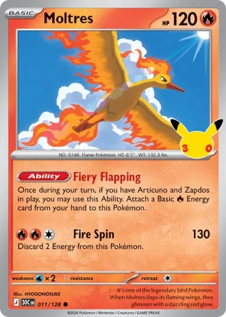 Moltres #011/128 — 30th Celebration