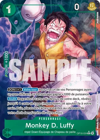 Monkey D. Luffy (OP16-034) (Alternative Art) — L'Heure de la Bataille Décisive (OP16)
