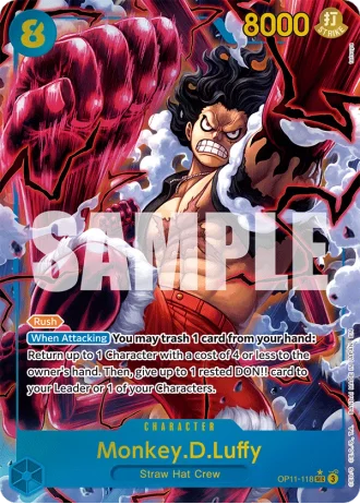 Monkey.D.Luffy (OP11-118) (Alternative Art) — A Fist of Divine Speed (OP11)