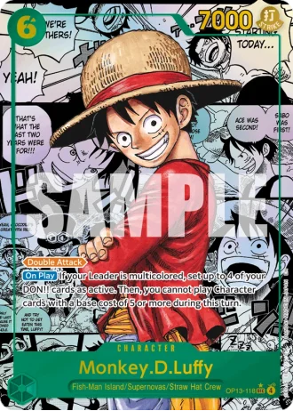 Monkey.D.Luffy (OP13-118) (Manga Rare) — Carrying on His Will (OP13)