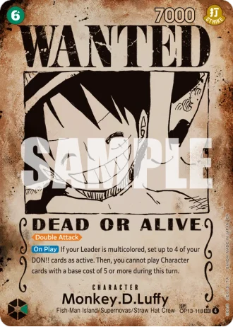 Monkey.D.Luffy (OP13-118) (Wanted Poster) — Carrying on His Will (OP13)