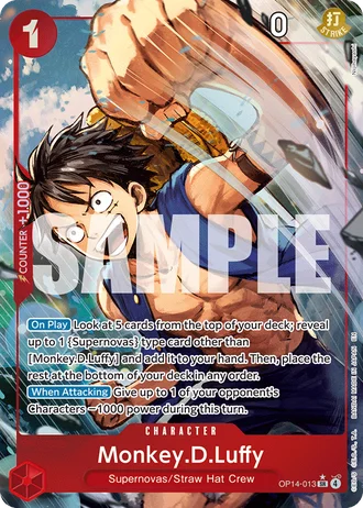 Monkey.D.Luffy (OP14-013) (Alternative Art) — The Azure Sea's Seven (OP14-EB04)