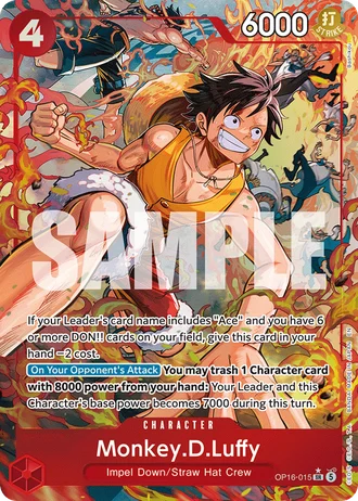 Monkey.D.Luffy (OP16-015) (Alternative Art) — The Time of Battle (OP16)