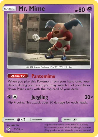 Mr. Mime #11/18 — Detective Pikachu