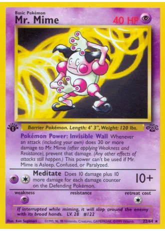 Mr. Mime (1st Edition) #22/64 — Jungle (1st Edition)