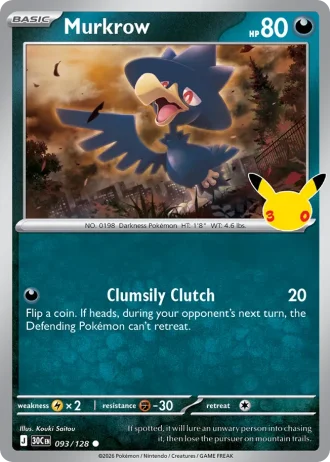 Murkrow #093/128 — 30th Celebration