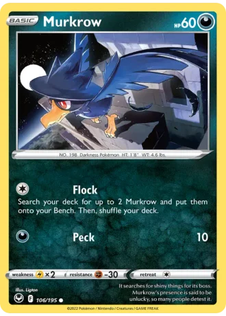 Murkrow #106/195 — Silver Tempest