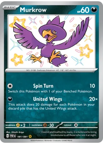 Murkrow #181 — Paldean Fates
