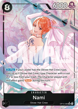 Nami (OP15-086) (Alternative Art) — Adventure on Kami's Island (OP15-EB04)