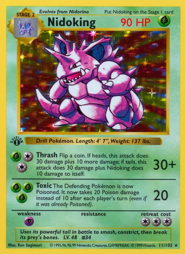 Nidoking #11 — Base Set