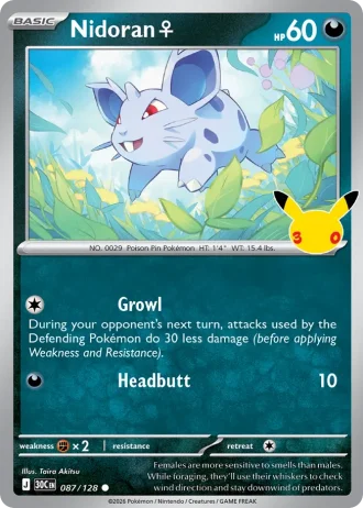 Nidoran ♀ #087/128 — 30th Celebration