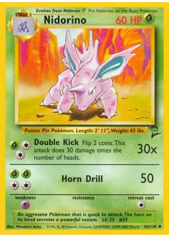 Nidorino #54 — Base Set 2