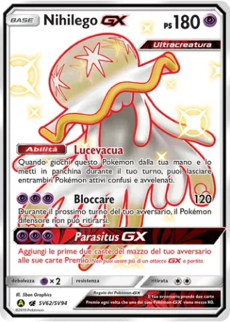 Nihilego GX SV62/94 — Tesoro Cromatico (Destino Sfuggente)