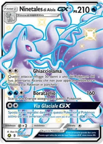 Ninetales di Alola GX SV53/94 — Tesoro Cromatico (Destino Sfuggente)