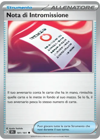 Nota di Intromissione #181/191 — Scintille Folgoranti
