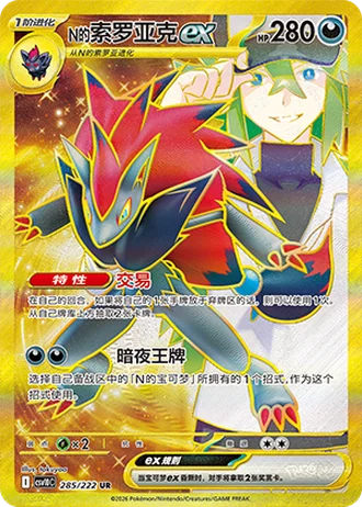 N's Zoroark ex #285/222 — Chasing Glory Together