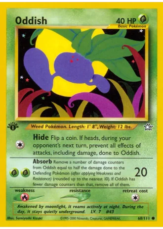 Oddish (1st Edition) #68/111 — Neo Genesis (1st Edition)