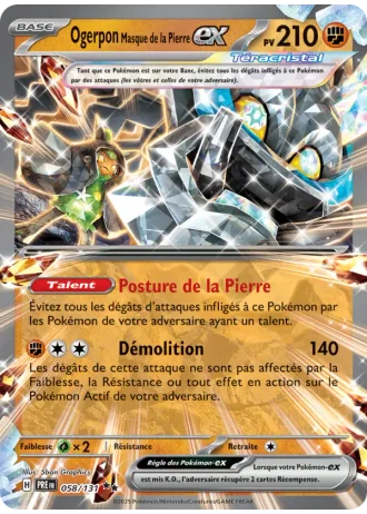 Ogerpon Masque de la Pierre ex #058/131 — Évolutions Prismatiques
