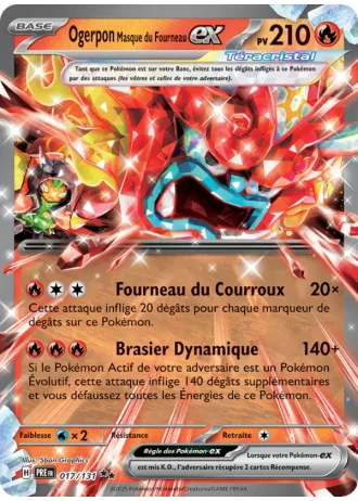 Ogerpon Masque du Fourneau ex #017/131 — Évolutions Prismatiques