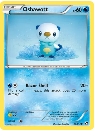 Oshawott #28 — Black & White