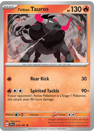 Paldean Tauros #018/191 — Surging Sparks