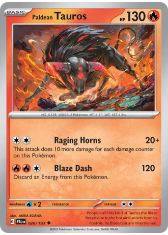 Paldean Tauros #028/193 — Paldea Evolved