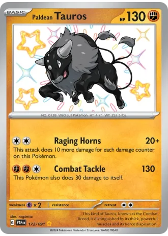 Paldean Tauros #172/91 — Paldean Fates