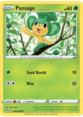 Pansage #6/189 — Darkness Ablaze