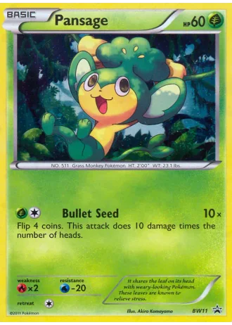 Pansage BW11 — Black & White Promos