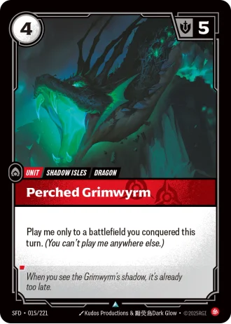 Perched Grimwyrm #015/221 — Spiritforged