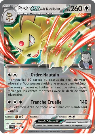 Persian-ex de la Team Rocket #218 — Écarlate & Violet Promos