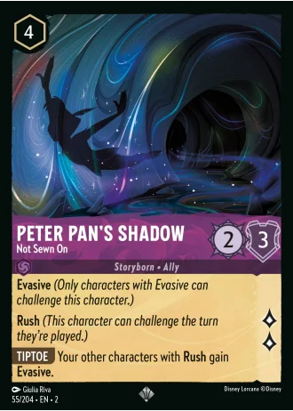 Peter Pan's Shadow - Not Sewn On #55/204 — Rise of the Floodborn