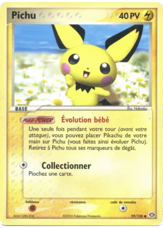 Pichu #59/106 — EX Émeraude