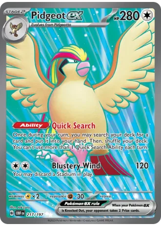 Pidgeot ex #217/197 — Obsidian Flames
