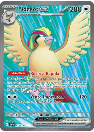 Pidgeot ex #217 — Ossidiana Infuocata
