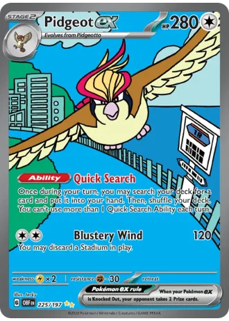 Pidgeot ex #225 — Obsidian Flames