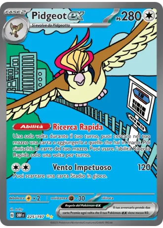 Pidgeot ex #225 — Ossidiana Infuocata