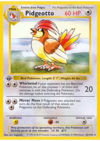 Pidgeotto #22/102 — Base Set
