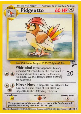 Pidgeotto #28/130 — Base Set 2