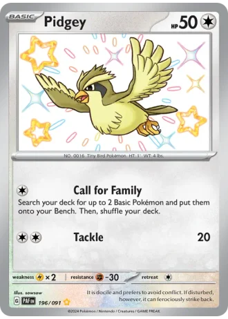 Pidgey #196/91 — Paldean Fates