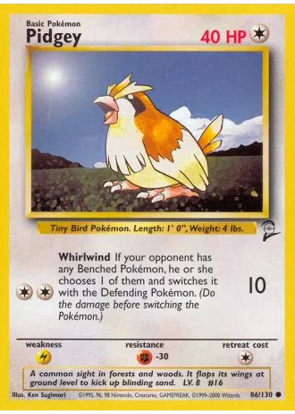 Pidgey #86/130 — Base Set 2