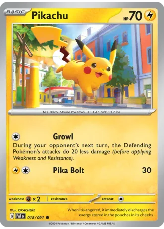 Pikachu #018/91 — Paldean Fates