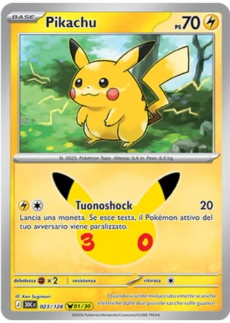 Pikachu #023/128 — 30° Anniversario