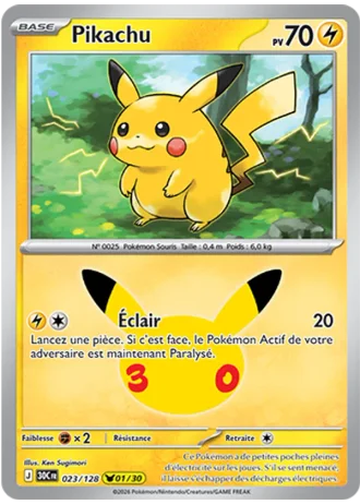 Pikachu #023/128 — 30e Anniversaire