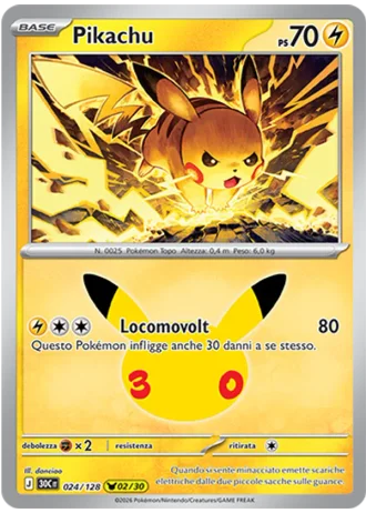 Pikachu #024/128 — 30° Anniversario