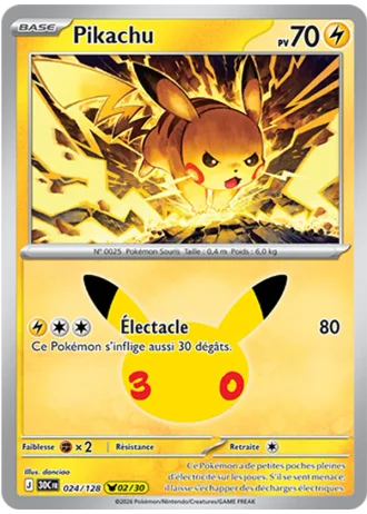 Pikachu #024/128 — 30e Anniversaire