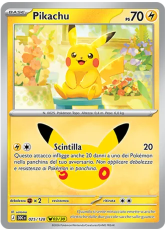 Pikachu #025 — 30° Anniversario